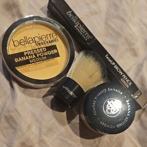 Bella Pierre Banana Setting Powder, Kabuki. And Brow Pencil